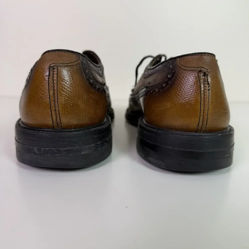 Vintage Nunn Bush Two Tone Brown Wingtip Brogue Oxford Dress Shoes Mens 7.5D USA